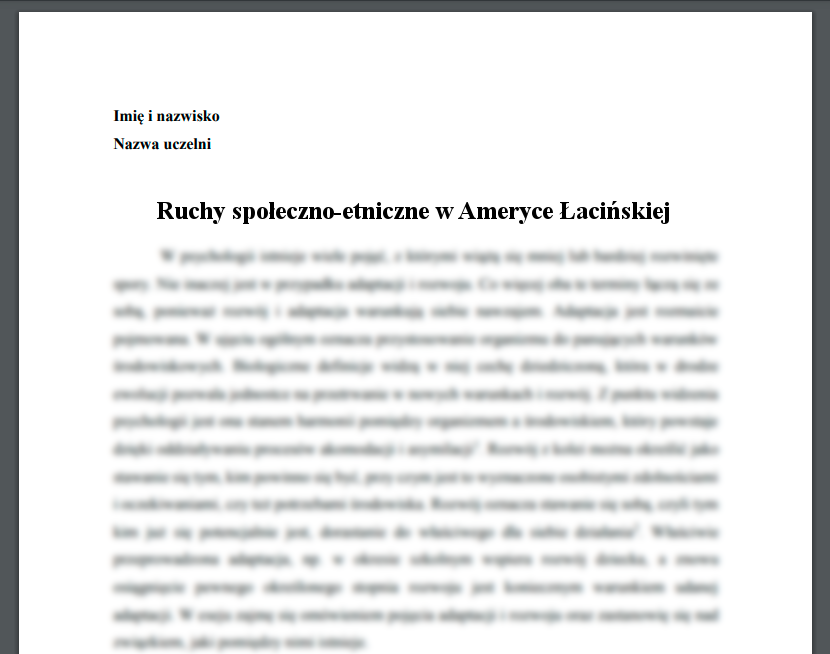 Esej: Ruchy społeczno-etniczne w Ameryce Łacińskiej